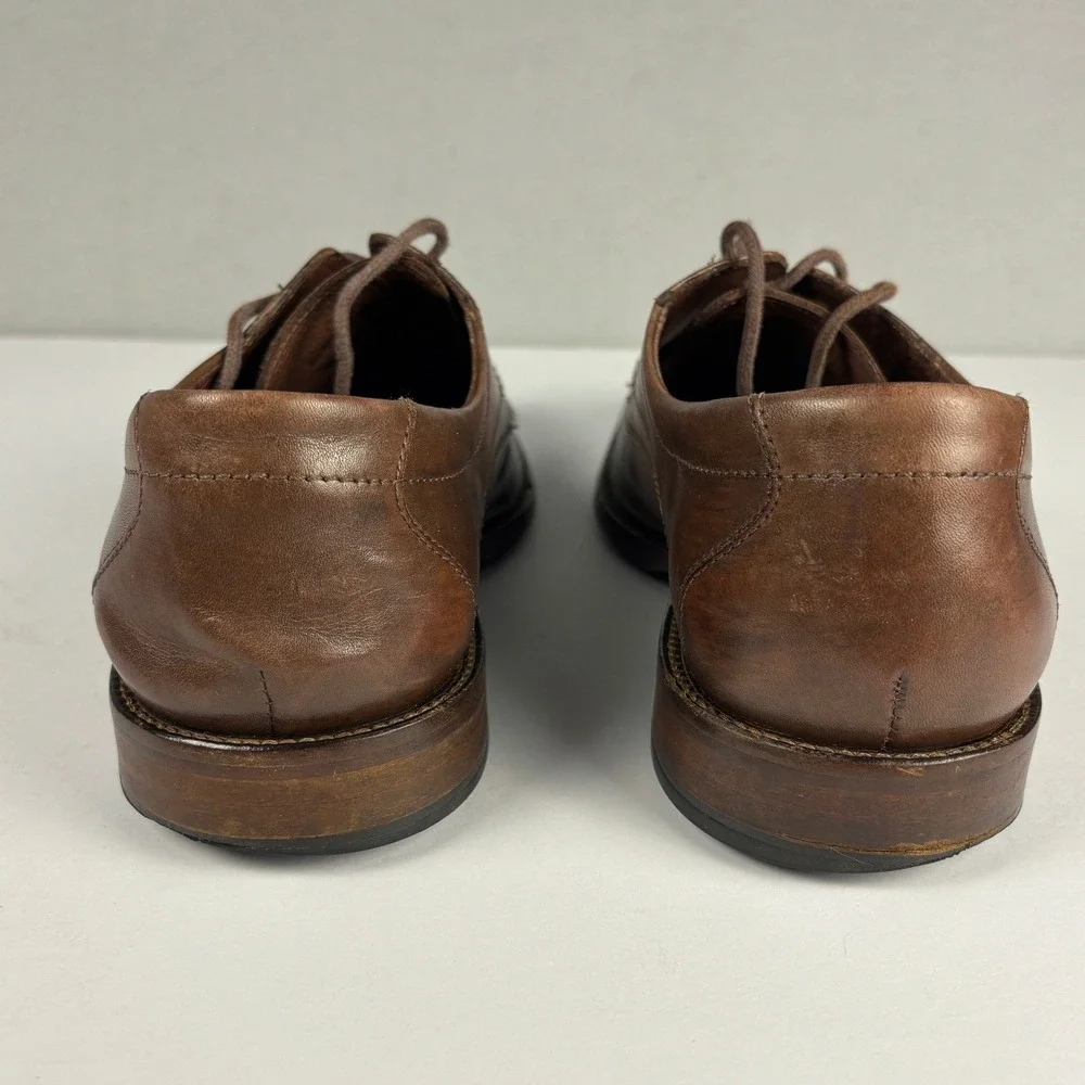 Johnston & Murphy 20-07816 Bicycle Toe Derby Dress Shoes 8M Brown Leather